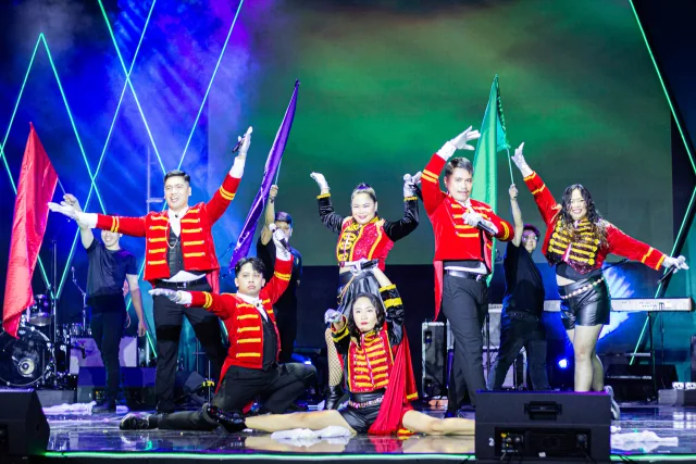 The Cores performing together on stage
